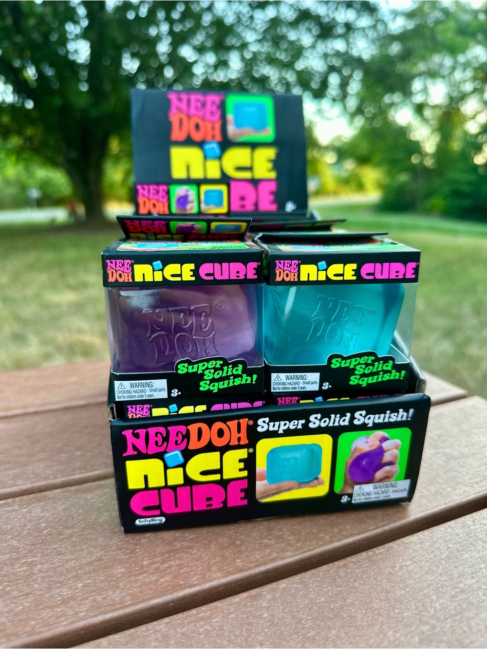 Needoh Nice Cube x12 Squishies with display case - Nee Doh Squish